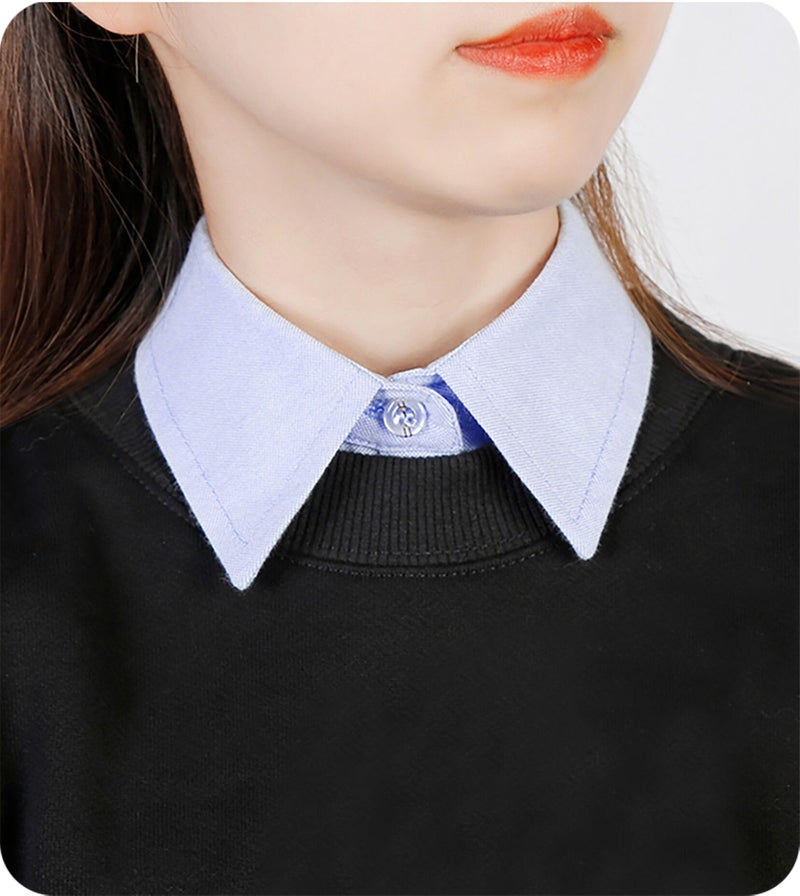 NIDMIDO 4 Packs Cotton Fake Collar Detachable Dickey Collar Blouse Half Shirts Faux False Collar for Women & Men Favors - Image 2