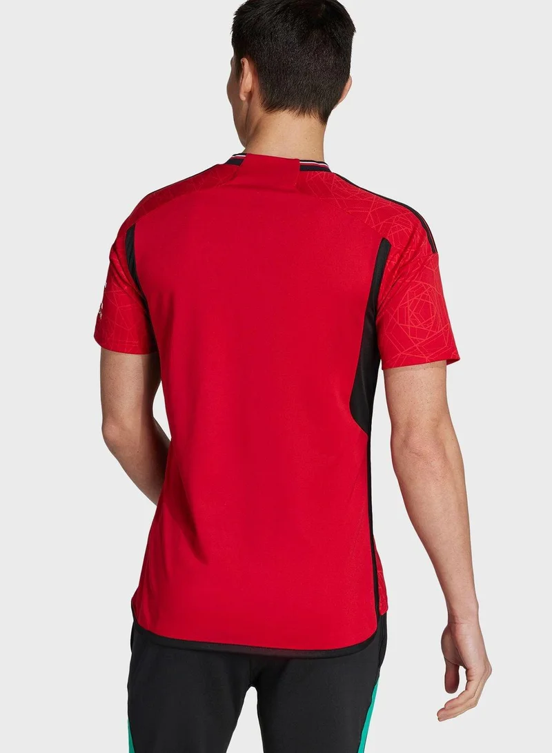 Adidas Mufc H Jsy Red Football Jerseys XS