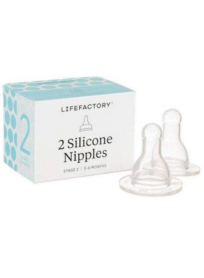 حلمات سيليكون من لايف فاكتوري، المرحلة الثانية، من 3 إلى 6 أشهر، عبوة من قطعتين من لايف فاكتوري