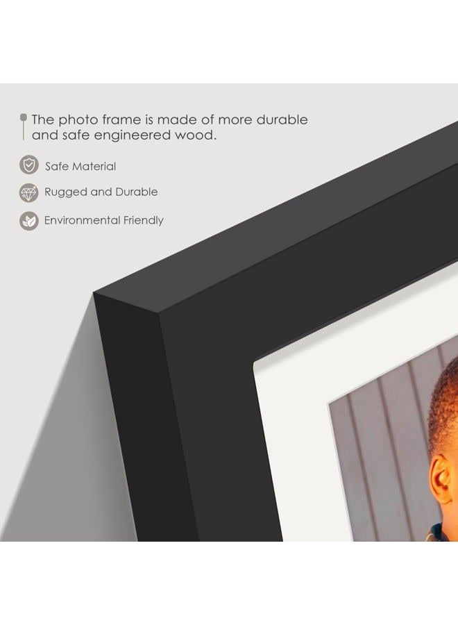 DUENPY 5x7 Picture Frame Collage Holds 5 Photos Made of High Definition Glass, Mat for Display 4x6 Picture Frame Collage Photo for Wall Decor Black - Image 5