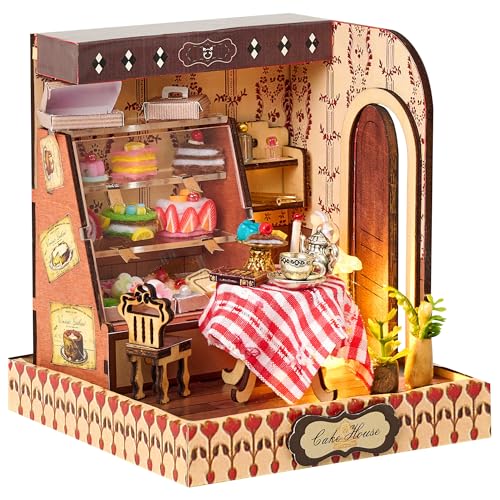 BenBen DIY Miniature House Kit Cake Shop Model Craft Kits Furniture Mini Doll House Building Kit for Adults Teens Tiny Dollhouse Diorama for Stress Relief Home Dcor - Image 1