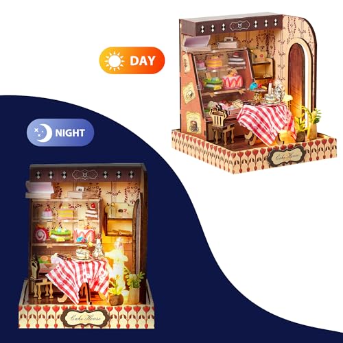 BenBen DIY Miniature House Kit Cake Shop Model Craft Kits Furniture Mini Doll House Building Kit for Adults Teens Tiny Dollhouse Diorama for Stress Relief Home Dcor - Image 5