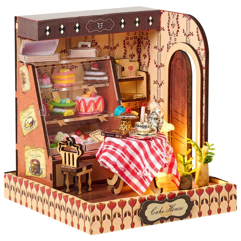 BenBen DIY Miniature House Kit Cake Shop Model Craft Kits Furniture Mini Doll House Building Kit for Adults Teens Tiny Dollhouse Diorama for Stress Relief Home Dcor - Image 3