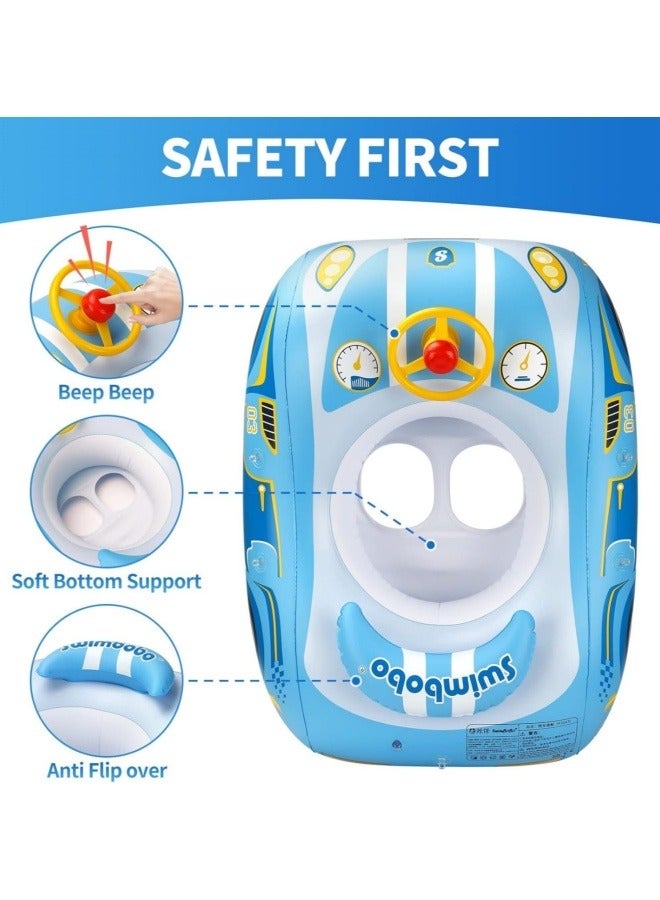GGEROU Baby Swimming Pool Floats,Baby Pool Float with Canopy,PVC Infant Swim Floats,Child Kids Inflatable Pool Floats,Summer Swim Float,Floating Mattress Seat Swim Ring,Fun Beach Floaties - Image 4