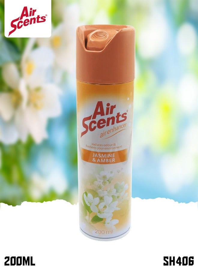 Shield Air Scents Air Enhancer Aerosol 200ml Air Freshener Spray Jasmine & Amber SHIELD SH406 - Image 1