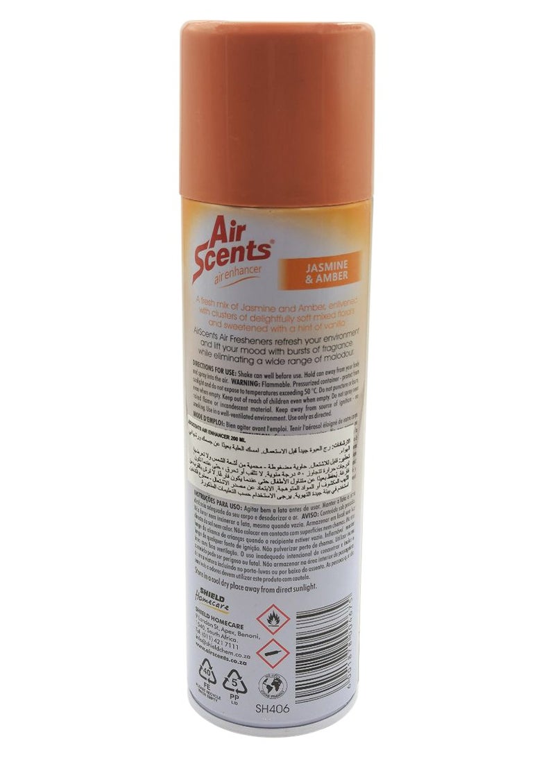 Shield Air Scents Air Enhancer Aerosol 200ml Air Freshener Spray Jasmine & Amber SHIELD SH406 - Image 3
