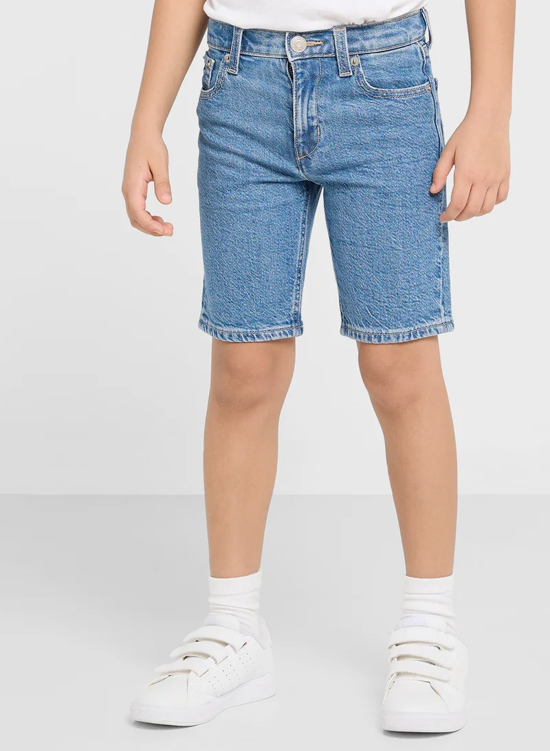 تومي هيلفيغر SKATER MID SALT&PEP DENIM SHORT
