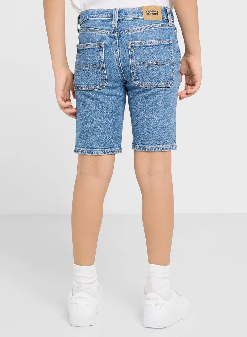 تومي هيلفيغر SKATER MID SALT&PEP DENIM SHORT