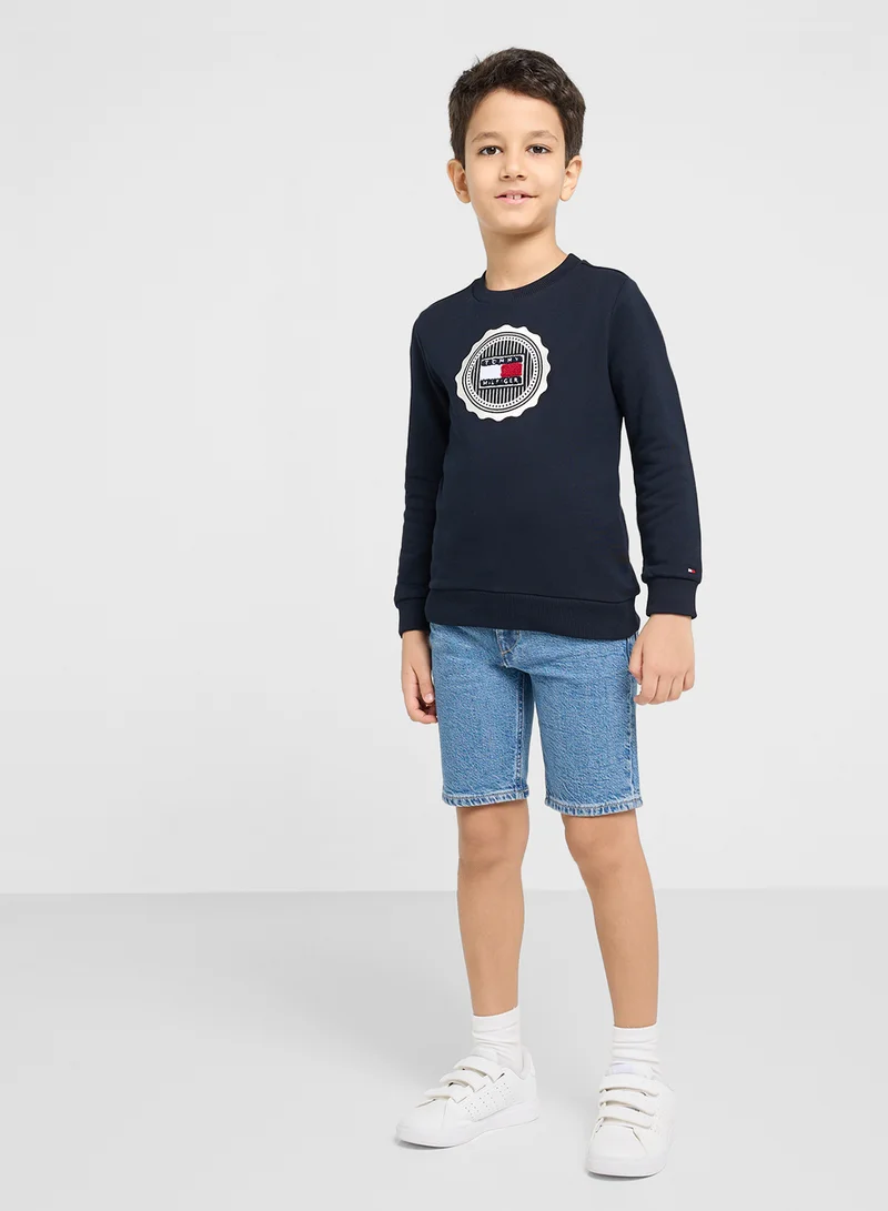 تومي هيلفيغر SKATER MID SALT&PEP DENIM SHORT