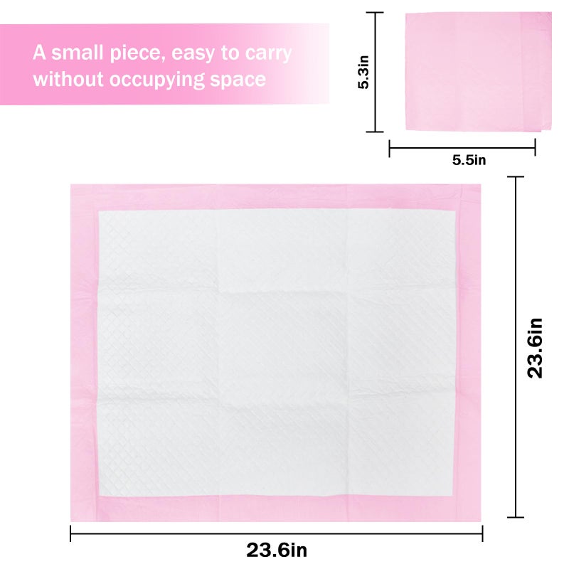 FORYEE Disposable Underpads 17 x 24 Inches (25 Pack) Incontinence Bed Pads Heavy Absorbent Soft Non-Woven Fabric Breathable - Pink - Image 4