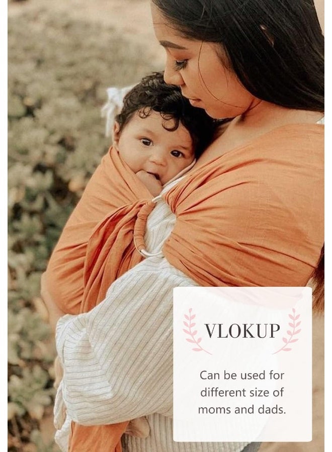 Vlokup Baby Ring Sling Baby Carrier, Extra Soft Baby Sling Carrier for Newborn to Toddler, Lightweight Breathable Adjustable Baby Wrap Sling, Brown - Image 5