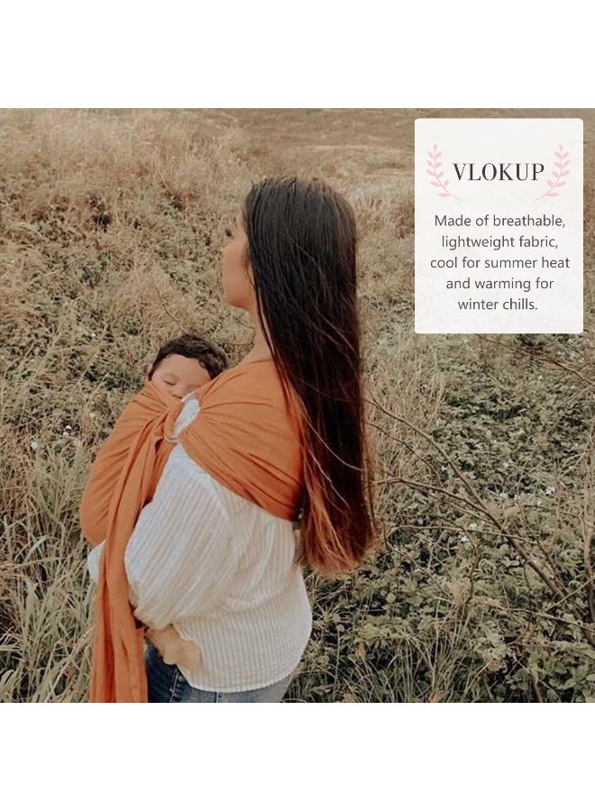 Vlokup Baby Ring Sling Baby Carrier, Extra Soft Baby Sling Carrier for Newborn to Toddler, Lightweight Breathable Adjustable Baby Wrap Sling, Brown - Image 3