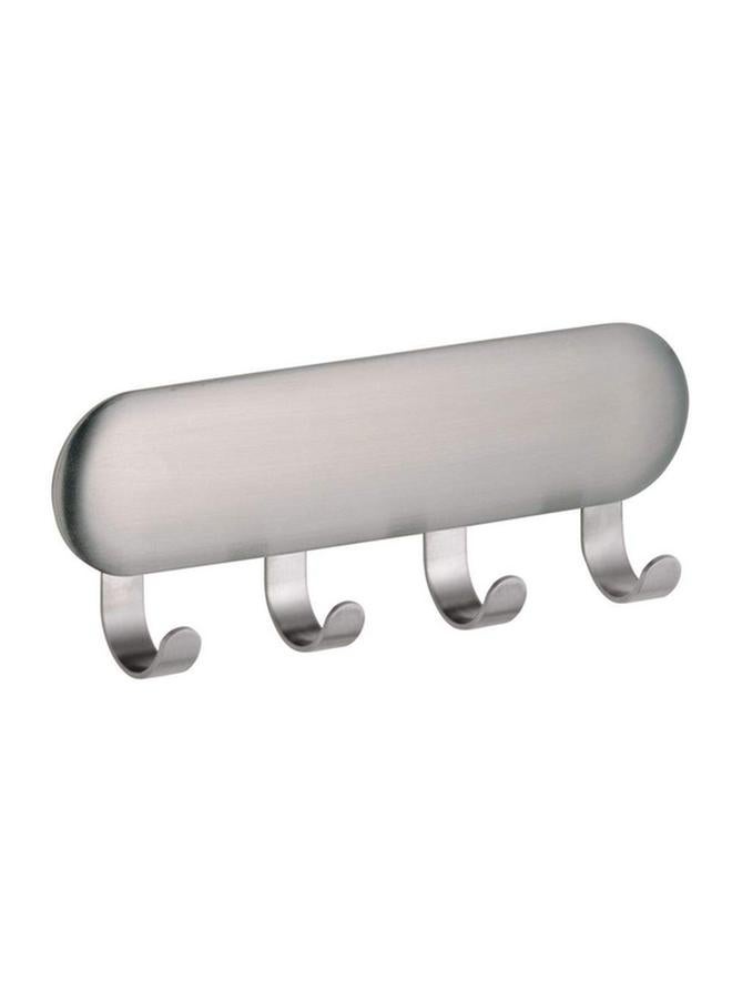 InterDesign 4-Hook Self Adhesive Stainless Steel Key Rack Silver 82600  - Image 2