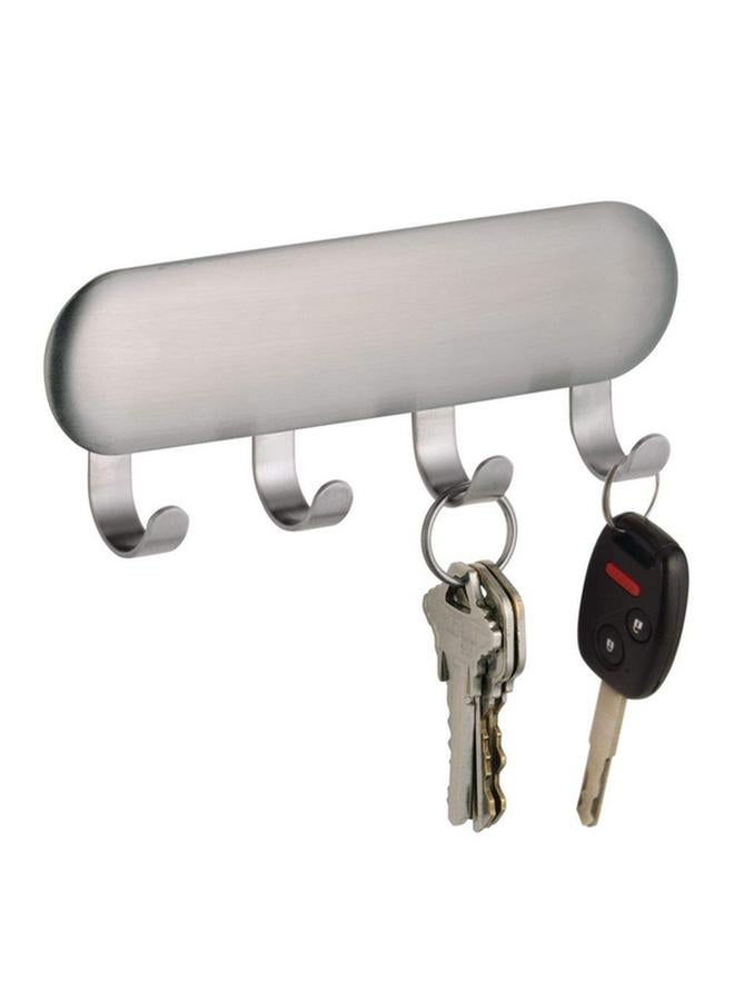 InterDesign 4-Hook Self Adhesive Stainless Steel Key Rack Silver 82600  - Image 3