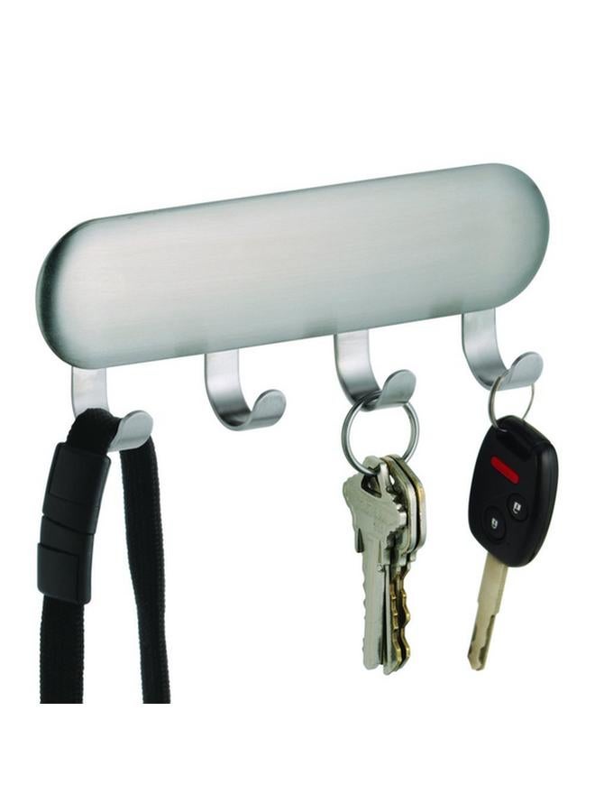 InterDesign 4-Hook Self Adhesive Stainless Steel Key Rack Silver 82600  - Image 4