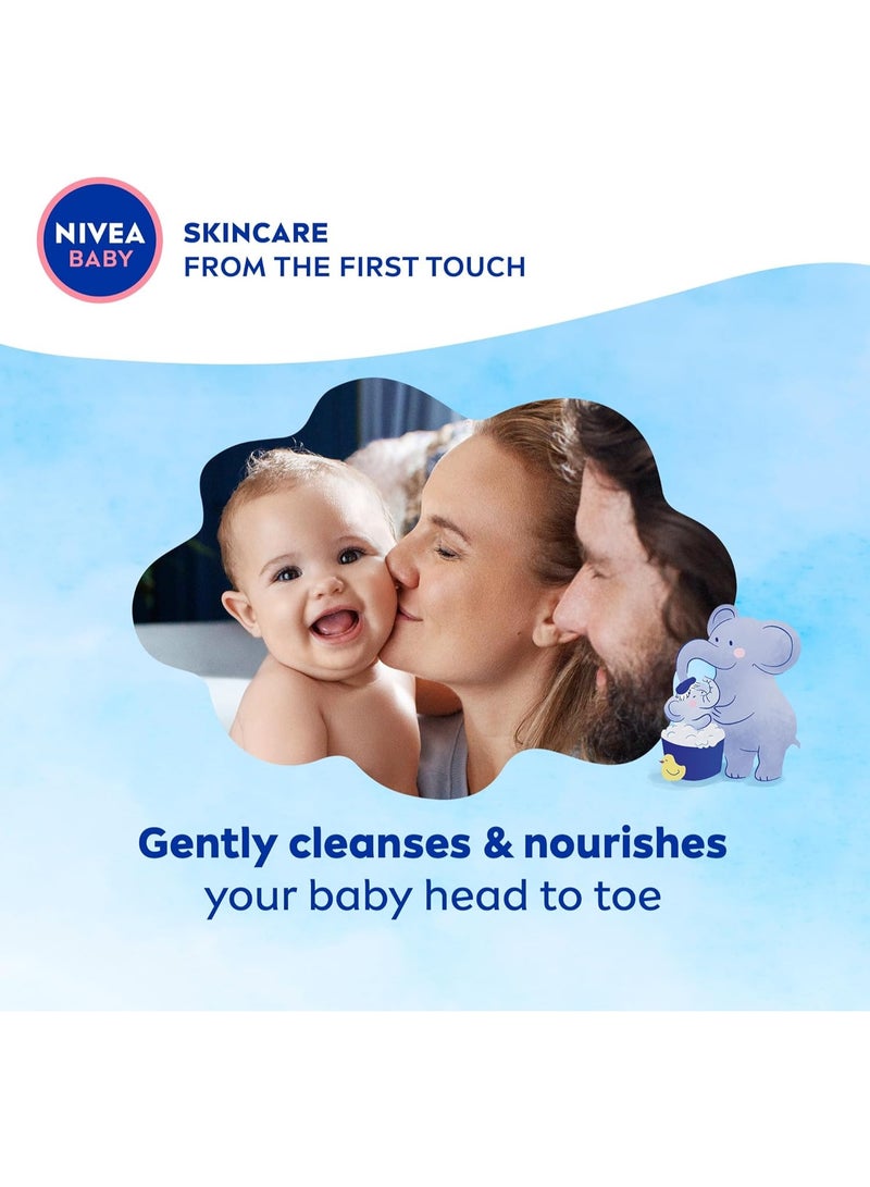 Nivea Baby Head To Toe Shower Gel 500ml Gentle Cleansing with Almond Milk and Vitamins B5 C E Hypoallergenic Formula 95 Percent Natural Ingredients No Tears Vegan - Image 2