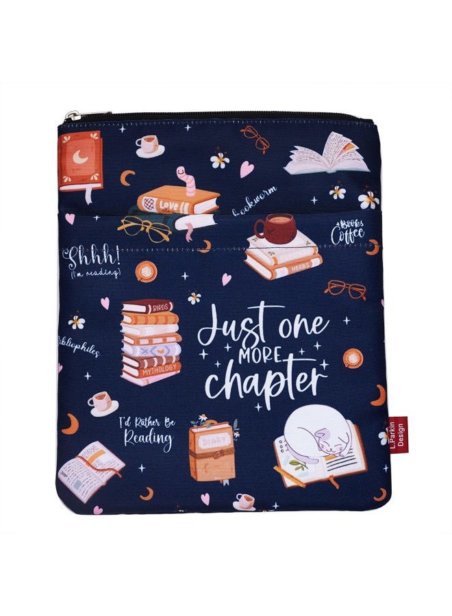 LParkin Just One More Chapter, Book Sleeve with Zipper and Front Pocket, Book Covers for Paperback, 11 x 8.5 Inch, Book Lovers Gifts - Image 1