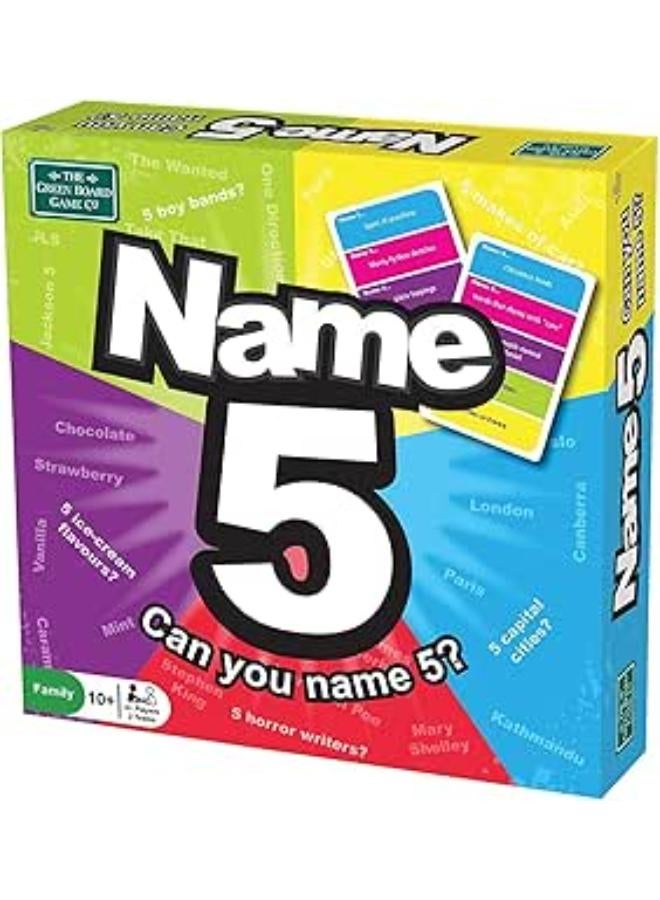 اسم 5 - لعبة التفكير السريع، هل يمكنك تسمية 5 أشياء لعبة الورق؟