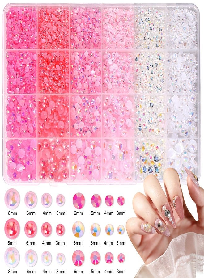 MAJOR DIJIT 3D Mix Assorted Color Nail Pearl Charms Acrylic Multi Cute Nail Art Pearl Nail Supplies for Nail Art Design DIY Crafts Accessories (Pink Pearl) - Image 2