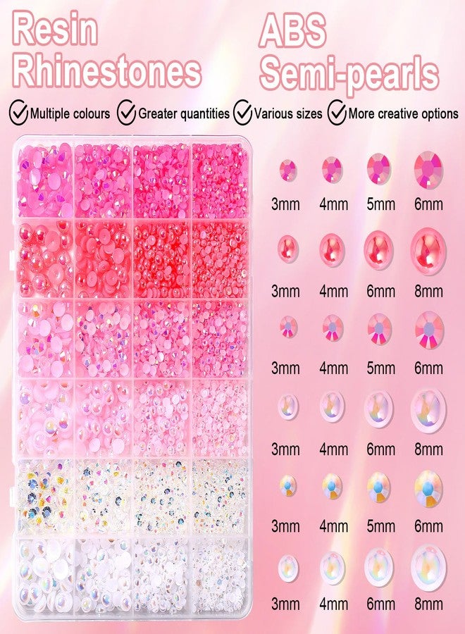 MAJOR DIJIT 3D Mix Assorted Color Nail Pearl Charms Acrylic Multi Cute Nail Art Pearl Nail Supplies for Nail Art Design DIY Crafts Accessories (Pink Pearl) - Image 5