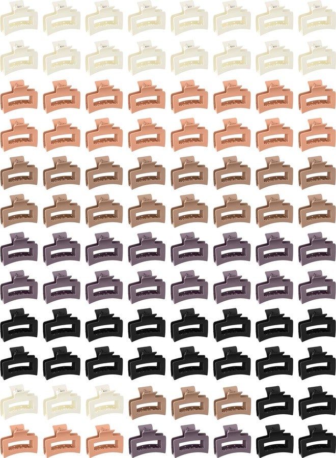 XunYee Hair Clips, 100 Pcs Claw Clips Bulk, Large Claw Hair Clips Set for Women, Nonslip Rectangle Hair Accessories, Clip for Girl Women Gifts Beauty, Elegant Colors, 3.4" - Image 1