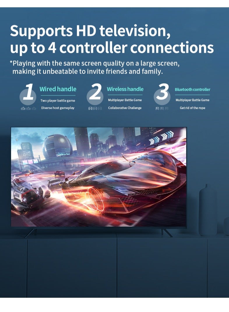 وحدة تحكم ألعاب محمولة X55 مقاس 5.5 بوصة لألعاب الفيديو القديمة المحمولة باليد RK3566 القابلة لإعادة الشحن نظام لعب كلاسيكي محمول باليد بسعة 16 جيجابايت + 128 جيجابايت (أبيض) - Image 4