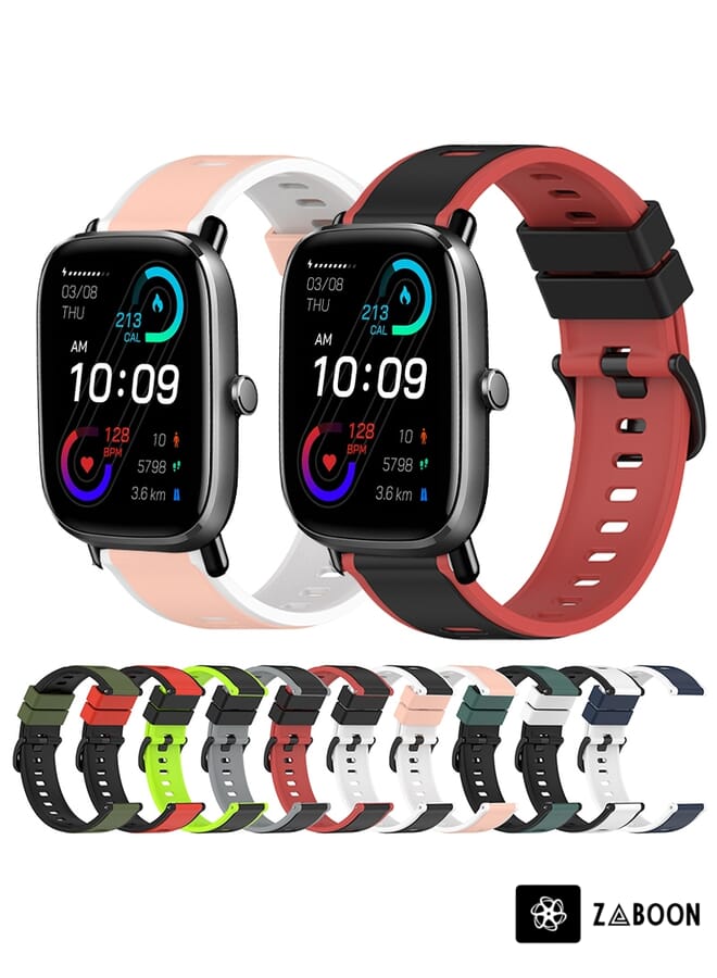 Zaboon Amazfit GTS 2 Mini 20mm Two-Color Silicone Watch Band - Image 3