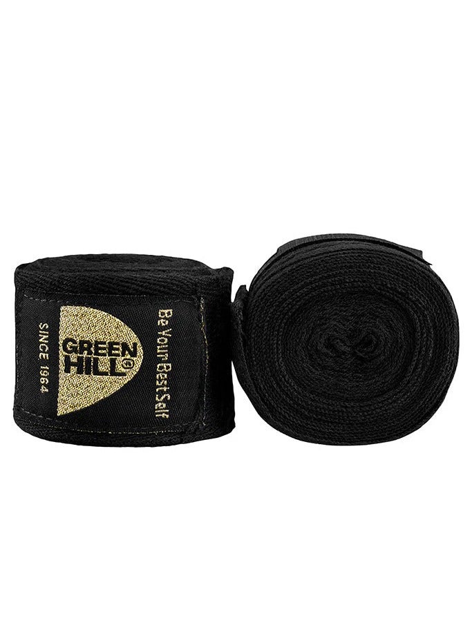 GREEN HILL Boxing Hand Wraps - Extra Long Mexican Style Meister Elastic Hand & Wrist Support Muay Thai Kickboxing Training Gym Workout or Mma for Men & Women Cotton POLYESTER BLACK - 3 - Image 2