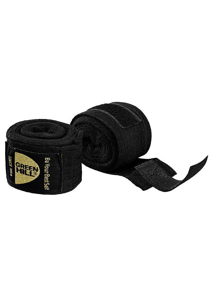 GREEN HILL Boxing Hand Wraps - Extra Long Mexican Style Meister Elastic Hand & Wrist Support Muay Thai Kickboxing Training Gym Workout or Mma for Men & Women Cotton POLYESTER BLACK - 3 - Image 1