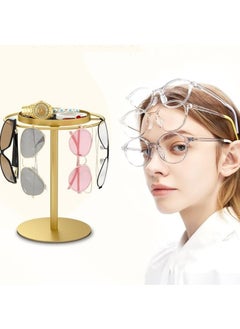 Generic 360° Rotating Metal Sunglasses Organizer - Holds 12 Pairs of Eyewear with Storage Tray, Compact Glasses Display Stand for Desk/Dresser/Bedroom  - Image 4