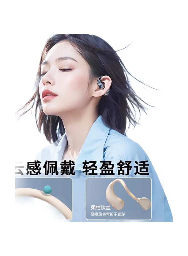 SOAIY Gd31 Open-Concept Clip-On Bluetooth Headphones, True Wireless, Long Battery Life, Non-In, For Running, Music, Calls, Noise Reduction, Compatible With Apple, Huawei, Xiaomi Phones, Gold Powder - Image 3