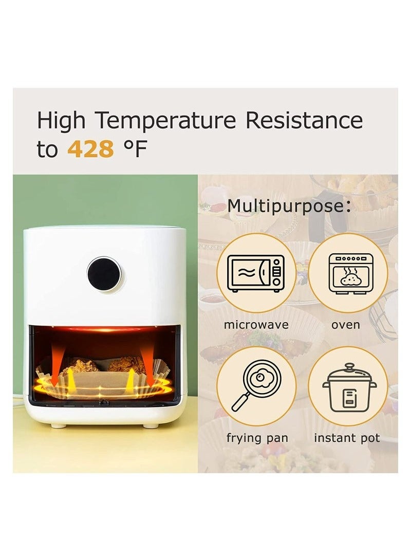 100Pcs مقلي الهواء الورق الداخلي لمرة واحدة ، مقلي الهواء مقلي الداخلي ، ورقة الخبز للمقاومة للماء في مقلي الهواء المقلي ، ورق الخرافة للميكروويف الخبز ، 6.3 بوصة / 16 سم ، مربعة - Image 5