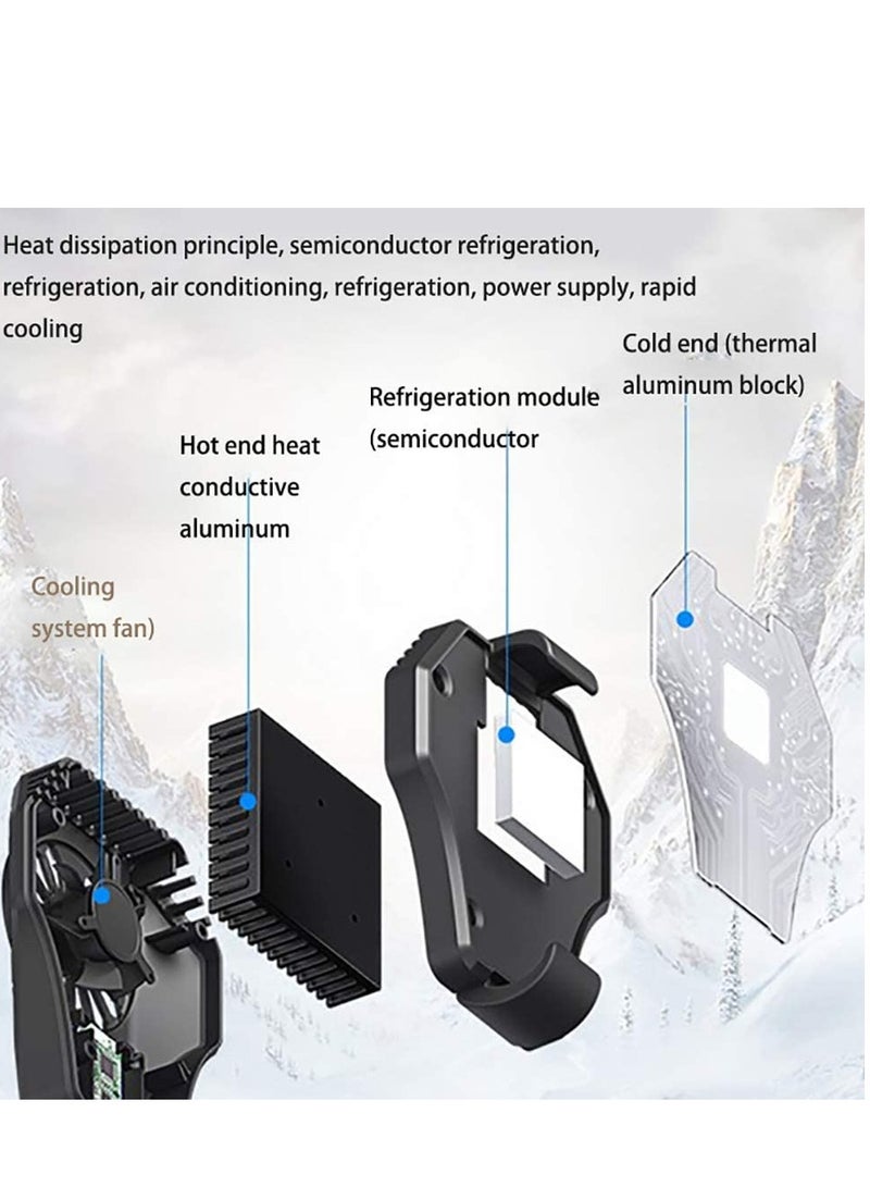 Loquat Phone Cooler Fan, Portable Game Pad Holder Fast Cooling Semiconductor Radiator USB Rechargeable Fan Stand Mute Universal Gaming Laptop PC - Image 5