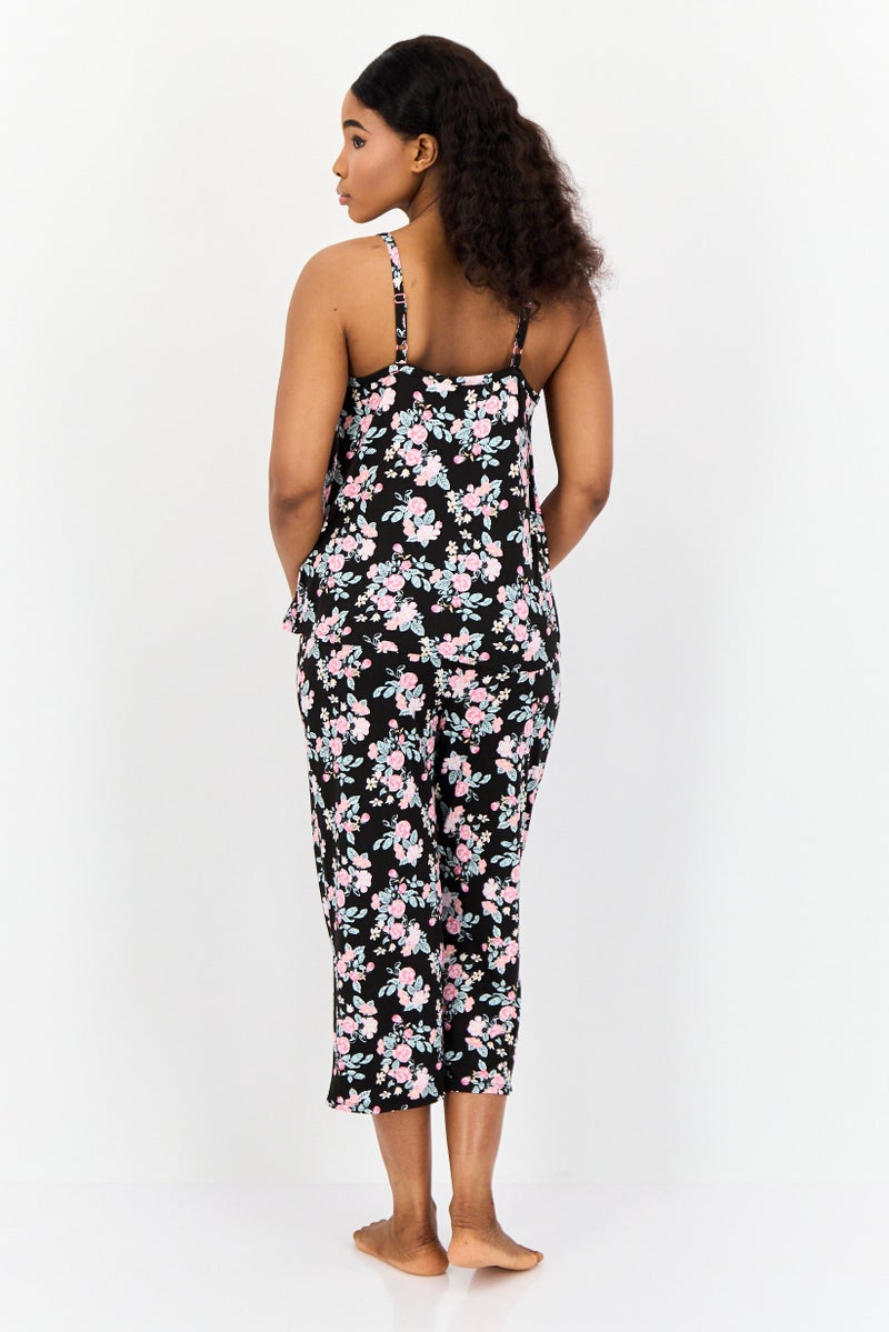 Kensie Women 2 Pieces Floral Print Pajama Set, Multicolor - Image 4