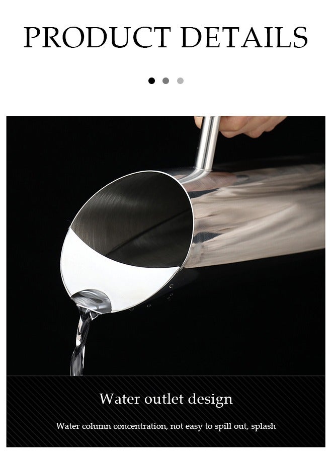 DUNISO 1.5L Stainless Steel Pitcher Metal Water Jug with Handle and Ice Guard Straight Body Cold Drinking Kettle Juice Kettle Large Capacity Water Jug for Milk Juice Iced Tea in Home or Hotel  - Image 5