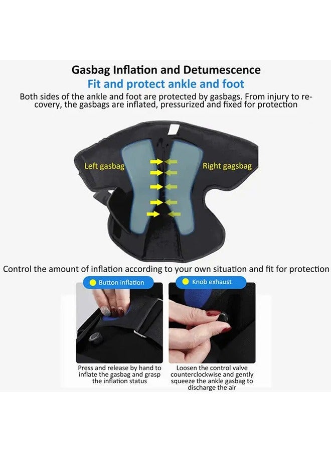 Short Air Walker Boot, Inflatable Ankle Brace for Forefoot/Foot Injuries, Ankle Sprain & Foot Fracture Rehabilitation, Black High-Density Sponge - Image 5