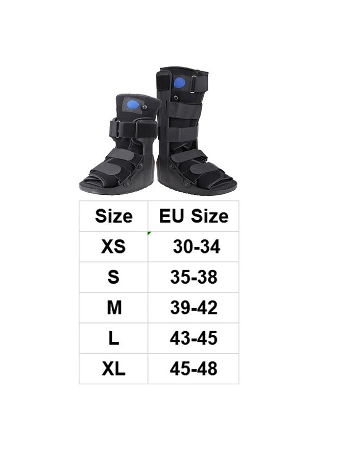 Short Air Walker Boot, Inflatable Ankle Brace for Forefoot/Foot Injuries, Ankle Sprain & Foot Fracture Rehabilitation, Black High-Density Sponge - Image 2