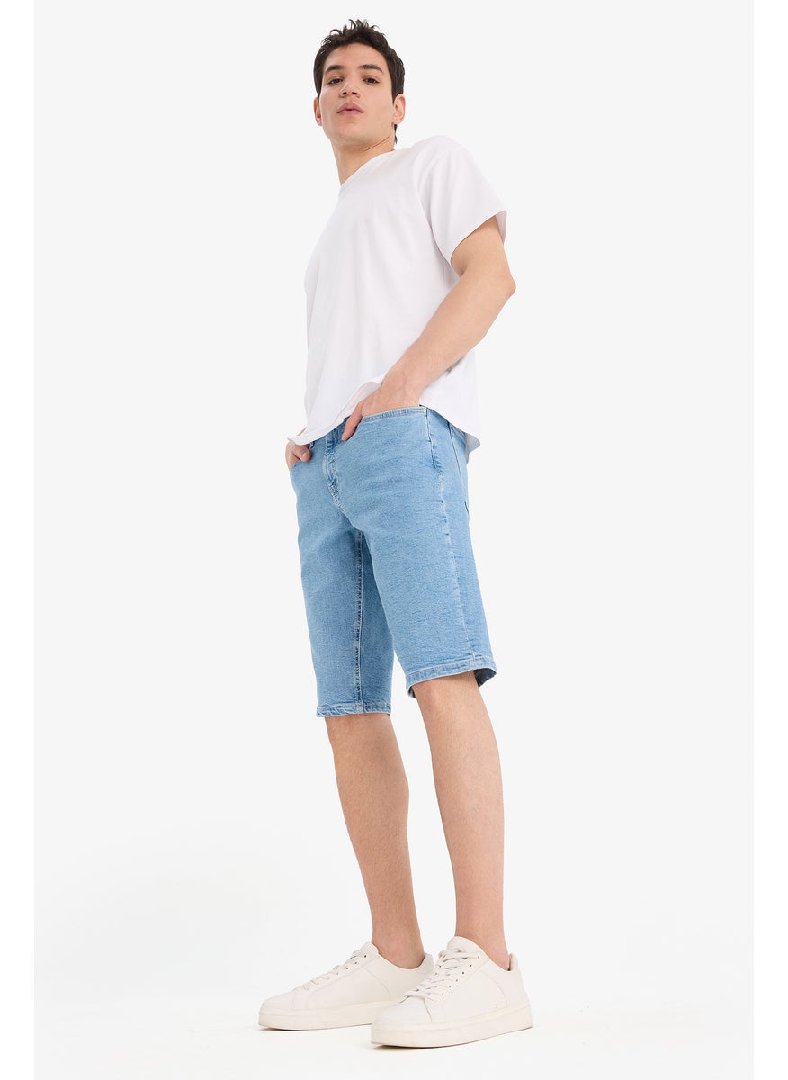Man Regular Fit Jean Bermuda