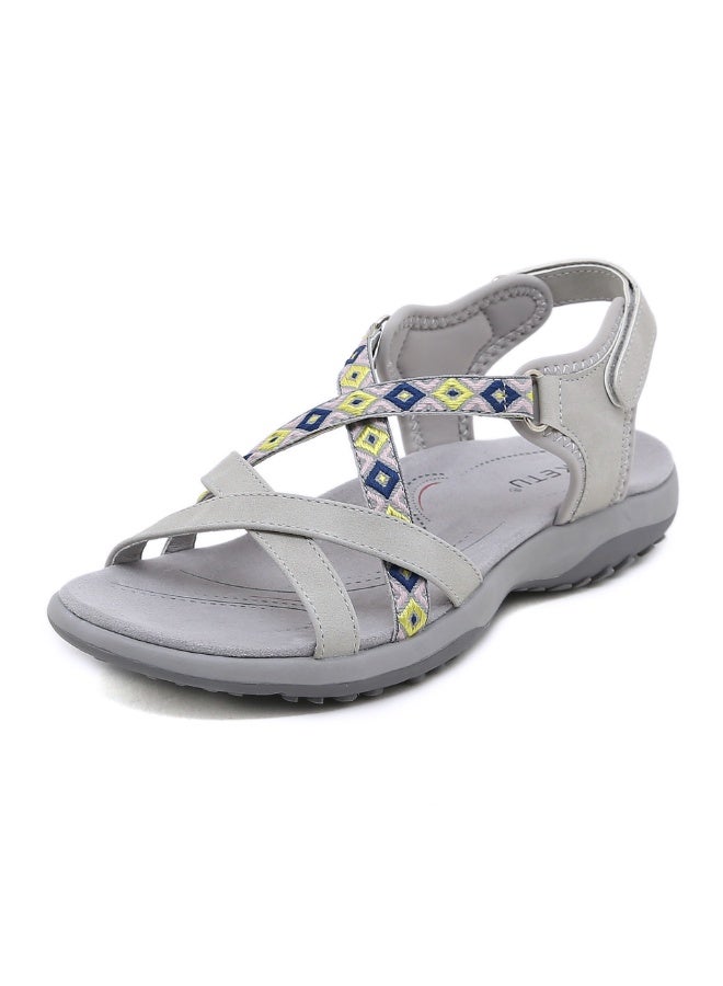 NIBEMINENT Women's Sandals Summer Casual PU Non-Slip Soft Color Bohemia Beach Hollow Out Open Toe Roman Shoes - Image 1