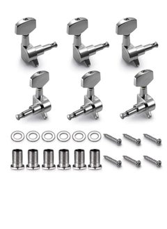 Bukela 6 Pieces Guitar Machine Heads Knobs Guitar String Tuning Pegs Machine Head Tuners for Electric or Acoustic Guitar (3 Left + 3 Right)  - Image 1