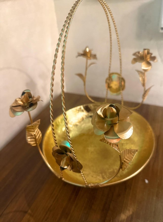 Agaas Enterprises Beautiful Golden Uili/uruli for Floating Candles Tealight for Festival Decoration Diwali Decor Gift Wraping Basket for Wedding Corporate Gift - Image 2