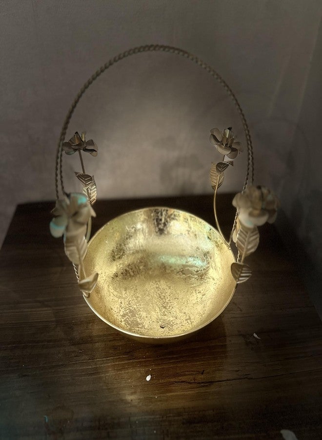 Agaas Enterprises Beautiful Golden Uili/uruli for Floating Candles Tealight for Festival Decoration Diwali Decor Gift Wraping Basket for Wedding Corporate Gift - Image 3