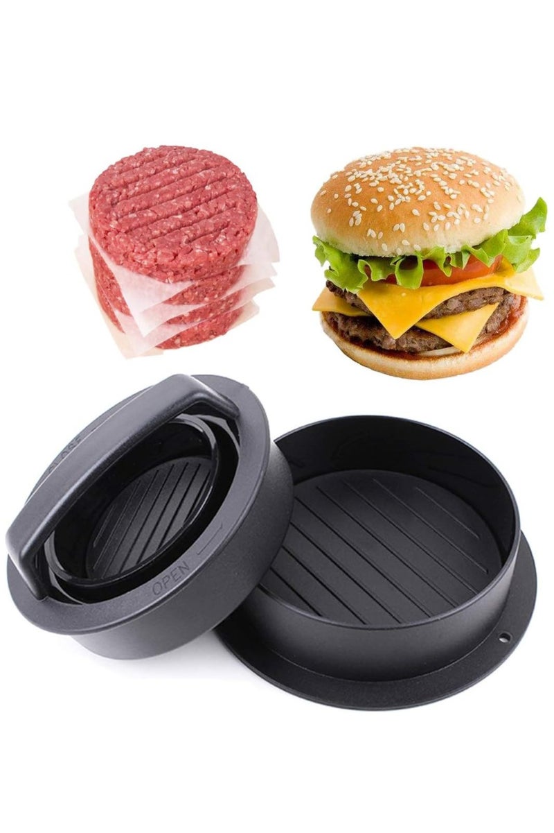 مكبس برجر Hamburger Press مصنّع كرات اللحم للشواء 3 في 1 قالب برجر ملئي غير لاصق، أداة مطبخ، كرات لحم وبرجر صغير - Image 1