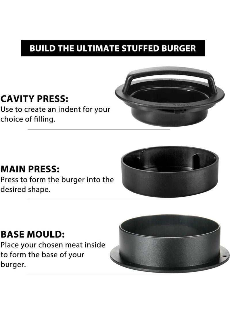 مكبس برجر Hamburger Press مصنّع كرات اللحم للشواء 3 في 1 قالب برجر ملئي غير لاصق، أداة مطبخ، كرات لحم وبرجر صغير - Image 5