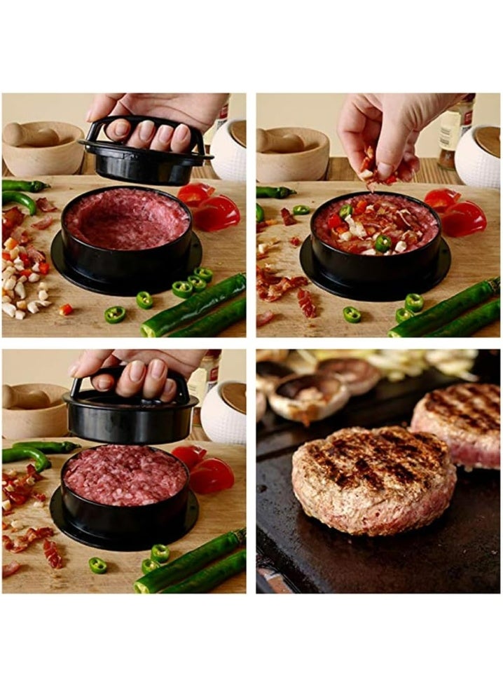مكبس برجر Hamburger Press مصنّع كرات اللحم للشواء 3 في 1 قالب برجر ملئي غير لاصق، أداة مطبخ، كرات لحم وبرجر صغير - Image 3