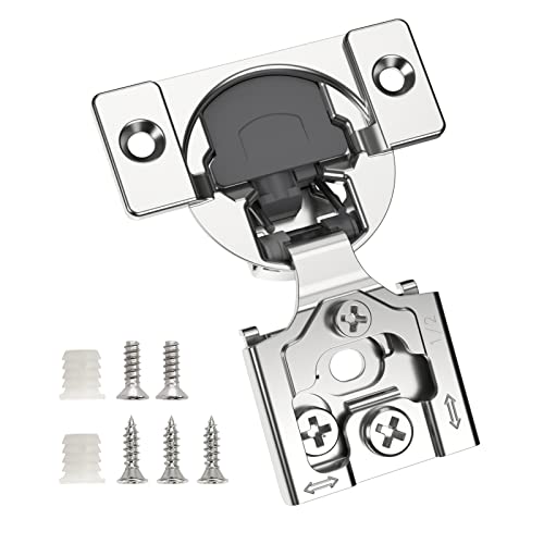 Chibery 50 Pack 1/2" Overlay 3D Soft Close Concealed Hinge for Face Frame Door, Smooth Slow Self Closing Hinges, Satin Nickel, Hidden 105° Open Angle Stainless Steel Hinge for Kitchen Cabinet Door - Image 1