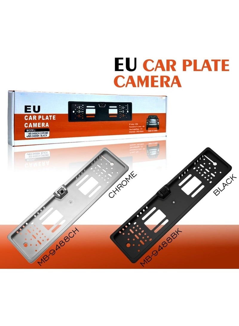 كاميرا لوحة سيارة، إطار لوحة ترخيص كروم MB-9488CH، حامل لوحة أرقام على الطراز الأوروبي - Image 3