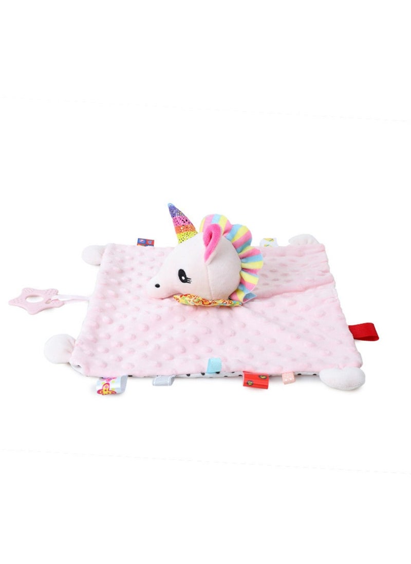 Loquat Baby Cute Cartoon Animal Holding Doll Baby Toy with Doll Comfort Scarf 28*28cm Pink  - Image 2