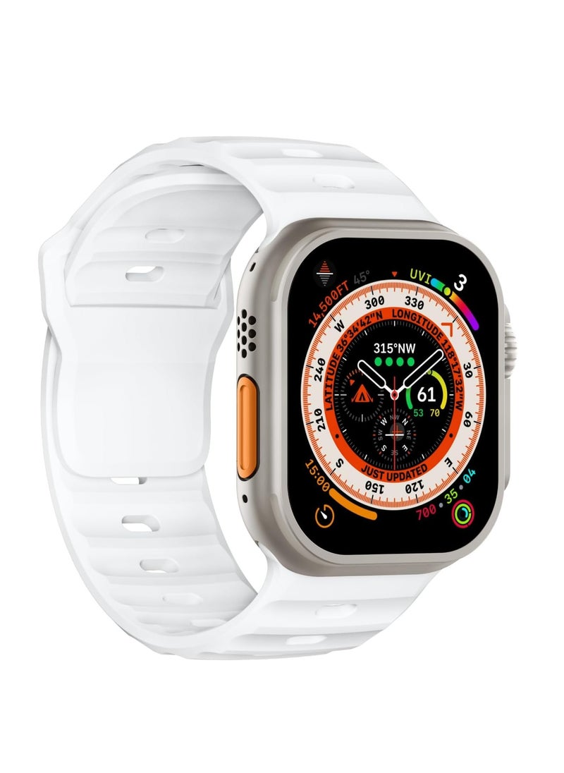 Generic - Sport Bands Compatible with Apple Watch Ultra 2/Ultra Band 49mm 45mm 44mm 42mm for Men, Soft Silicone Wristbands Waterproof Replacement Strap for iWatch Series 9 8 7 6 5 4 SE - Image 1