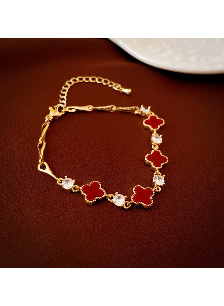 Mark Fairwhale Fashionable High-end Light Luxury Four Petal Flower Bracelet 